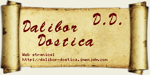 Dalibor Dostica vizit kartica